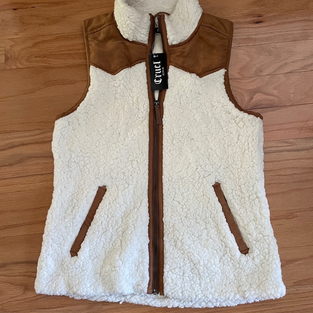 NWT Cruel Girl Western Fleece Vest